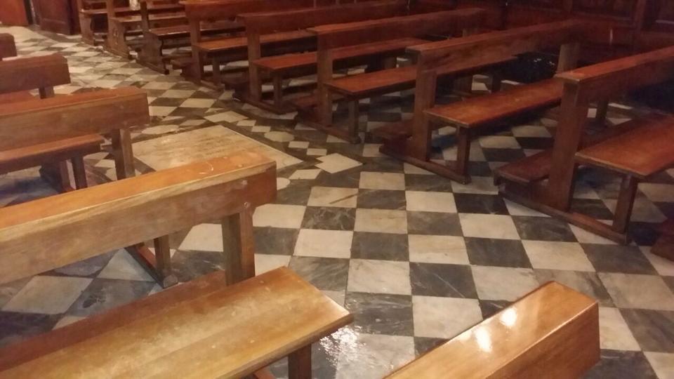 Allagamenti nella chiesa della Misericordia in Salita Napoleone