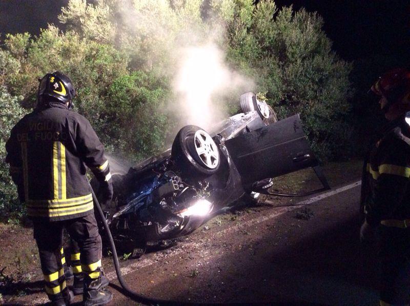 La Mercedes subito dopo l'incidente