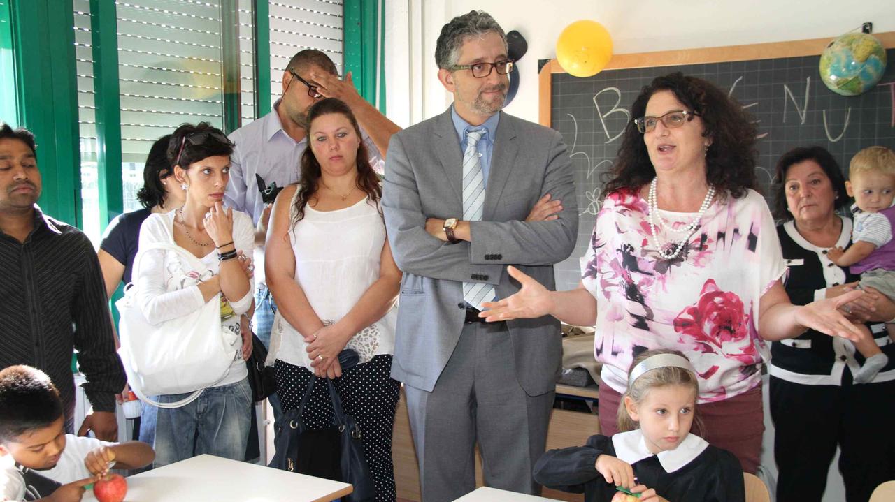 Il primo giorno di scuola in una delle classi dell'Istituto comprensivo Pier Cironi