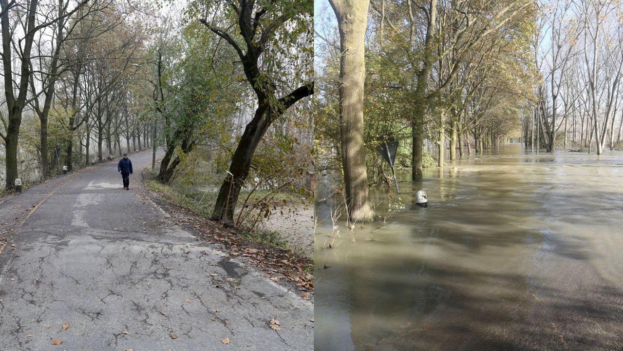 La Piena del Po, prima e dopo: un raffronto per immagini