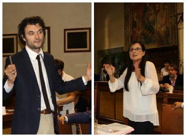 Il sindaco Matteo Biffoni e l'assessore al bilancio Monia Faltoni
