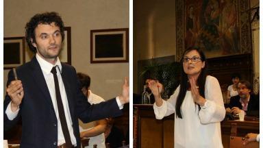 Il sindaco Matteo Biffoni e l'assessore al bilancio Monia Faltoni