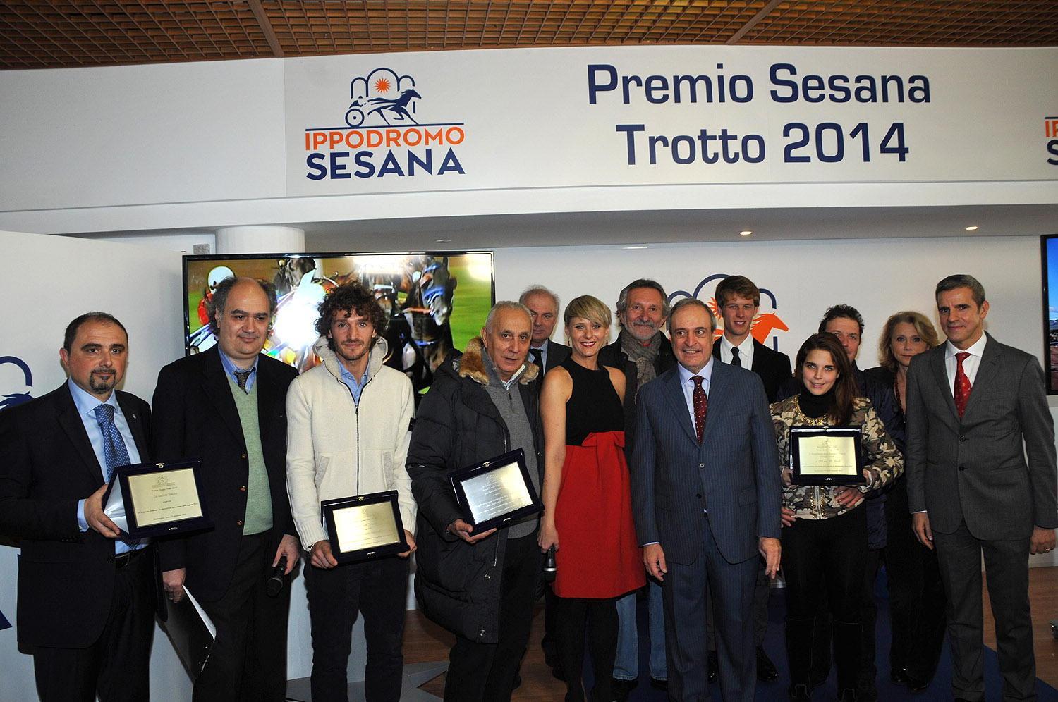 Foto di gruppo dei Premi Sesana Trotto 2014 (Foto Rosellini)