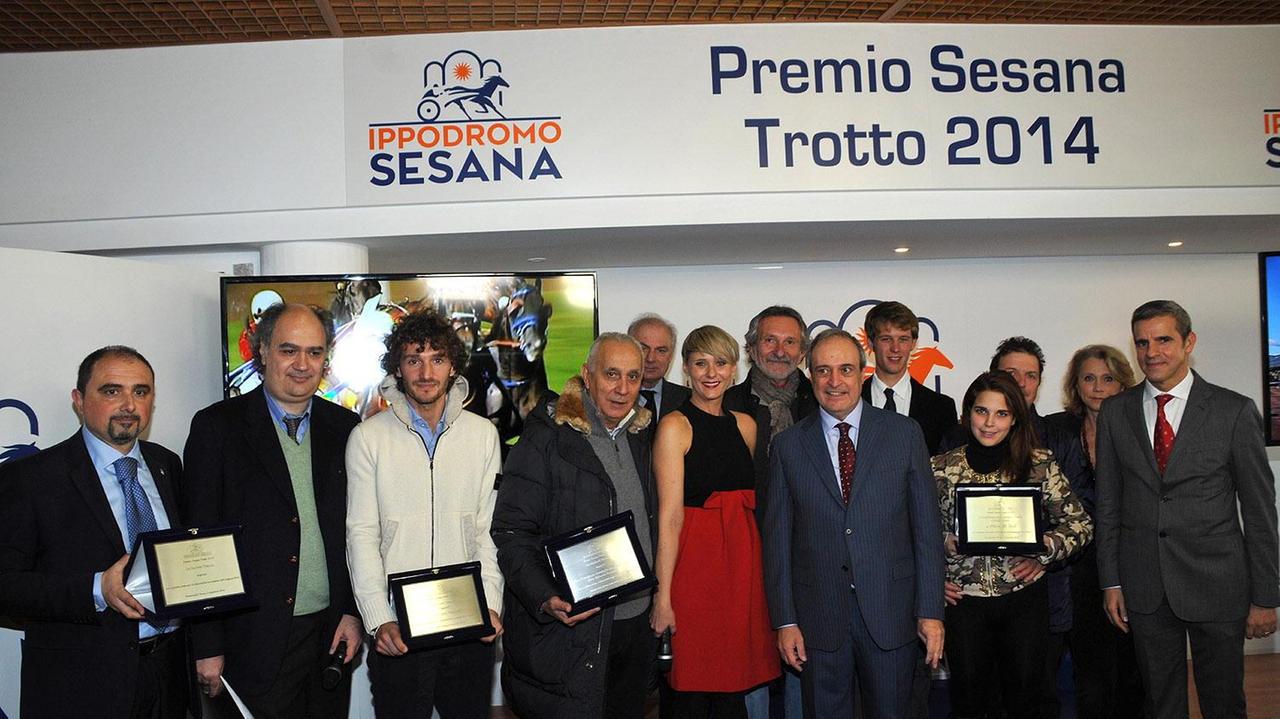 Foto di gruppo dei Premi Sesana Trotto 2014 (Foto Rosellini)