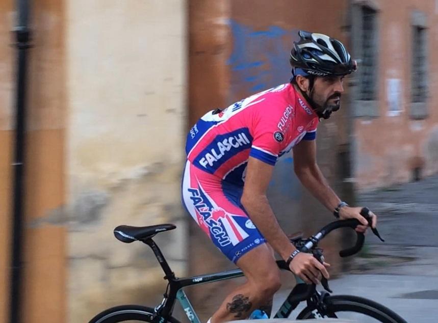 Alessandro Boncompagni durante una gara ciclistica
