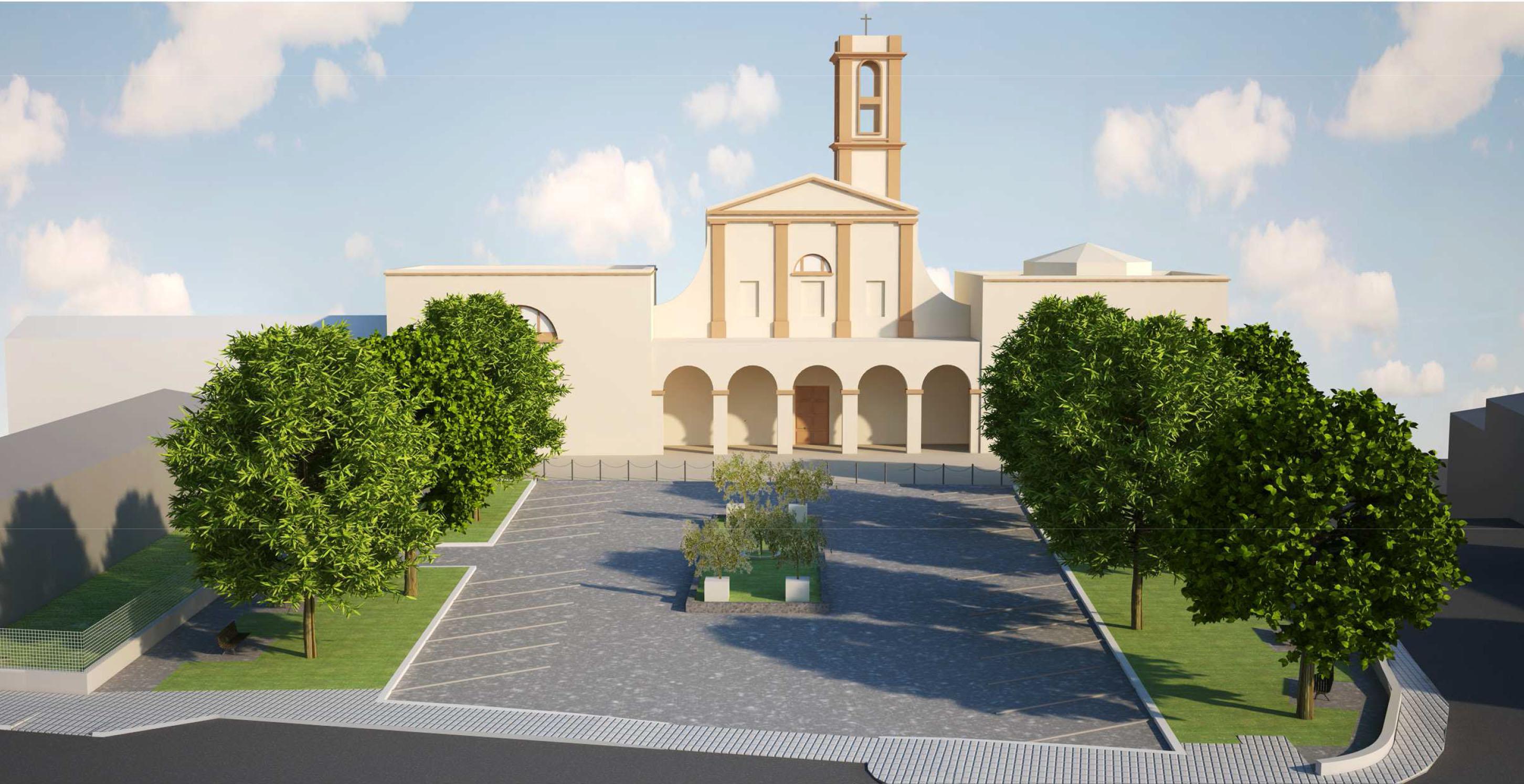 Questo il rendering dell’opera di rifacimento di piazza Santa Chiara a San Romano