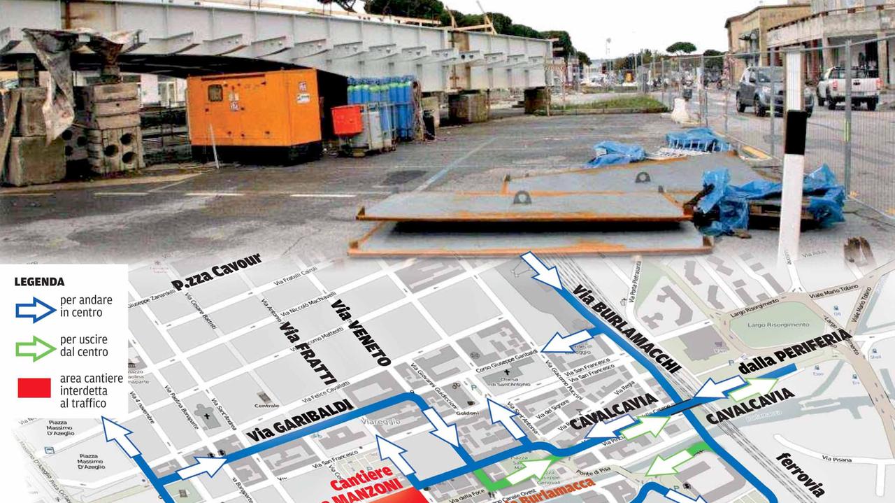 Gli itinerari consentiti a seguito della chiusura dell'area di piazza Manzoni