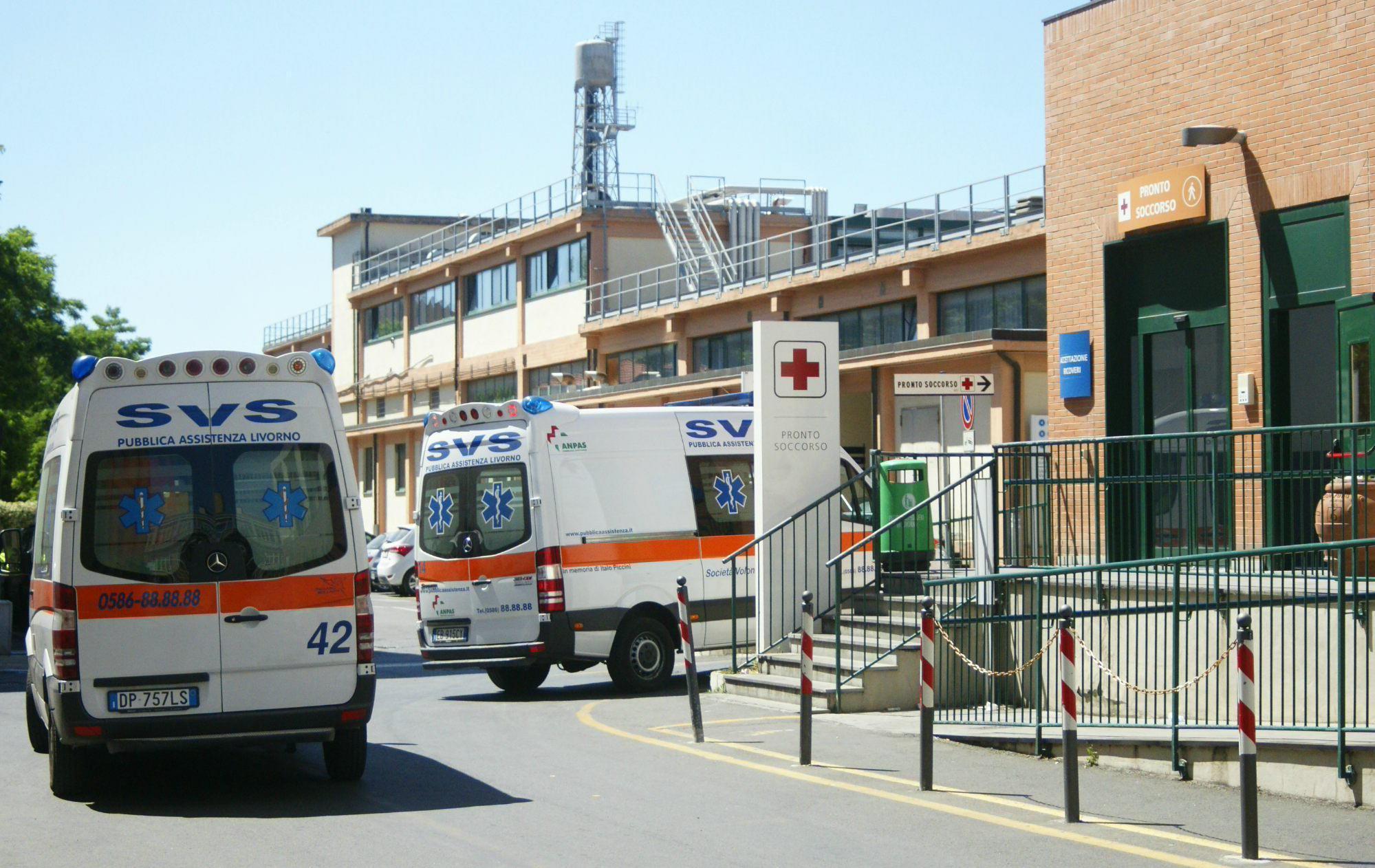 L'ingresso del pronto soccorso di Livorno