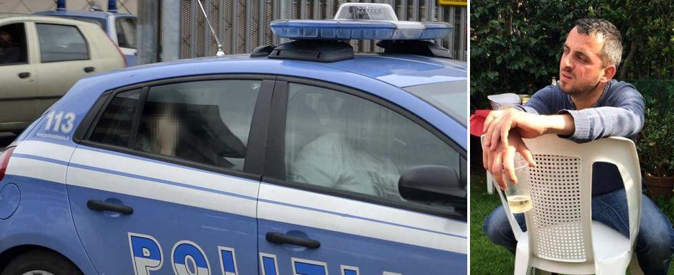 Uno dei minorenni arrestati portato via della polizia, nel riquadro Manuele Iacconi