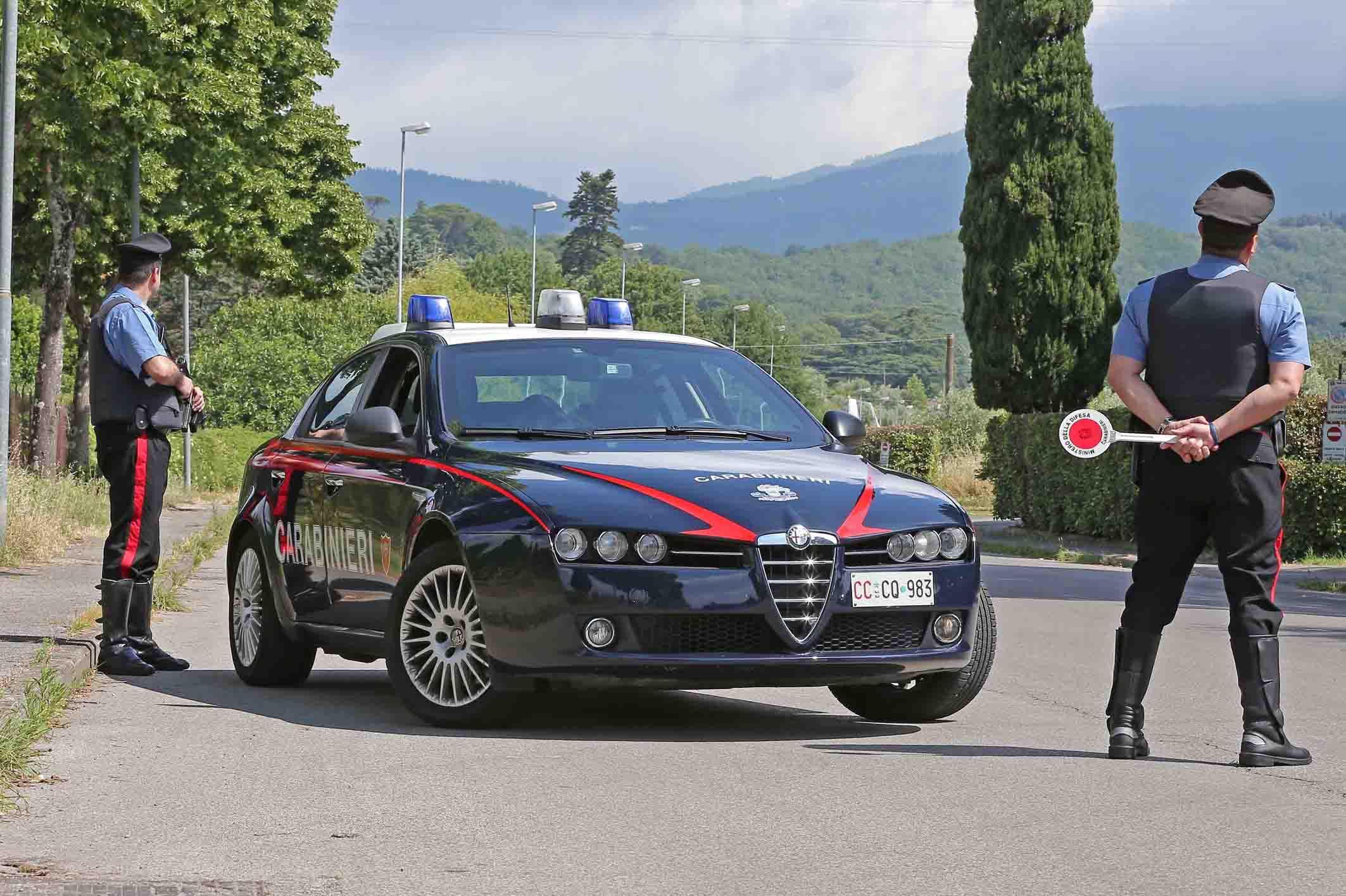 Un posto di controllo dei carabinieri (foto d'archivio)