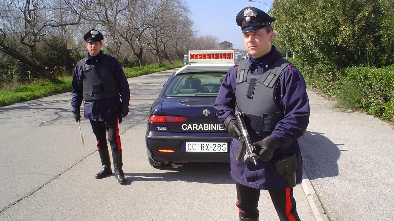 Un posto di controllo dei carabinieri