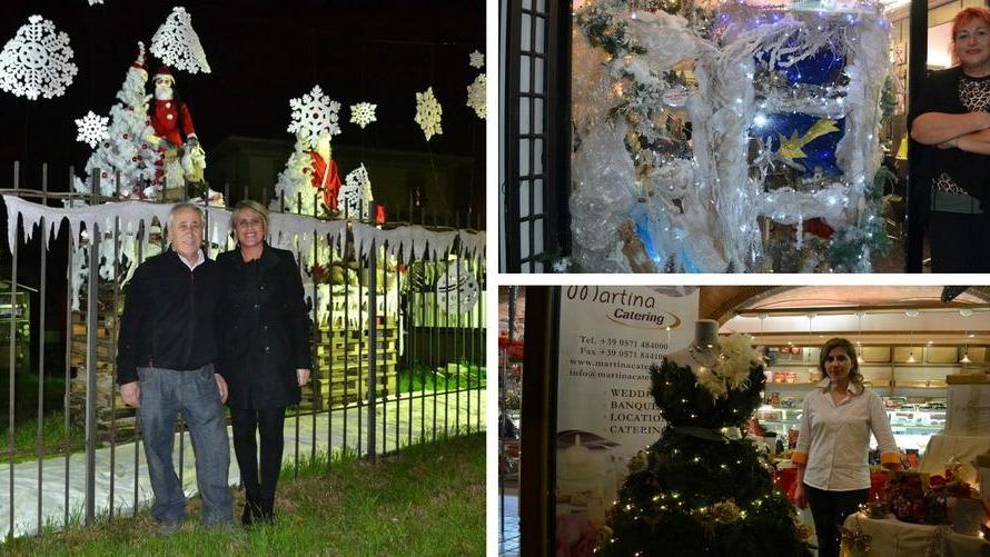 I titolari della attività commerciali di Ponte a Egola che hanno realizzato le vetrine più belle