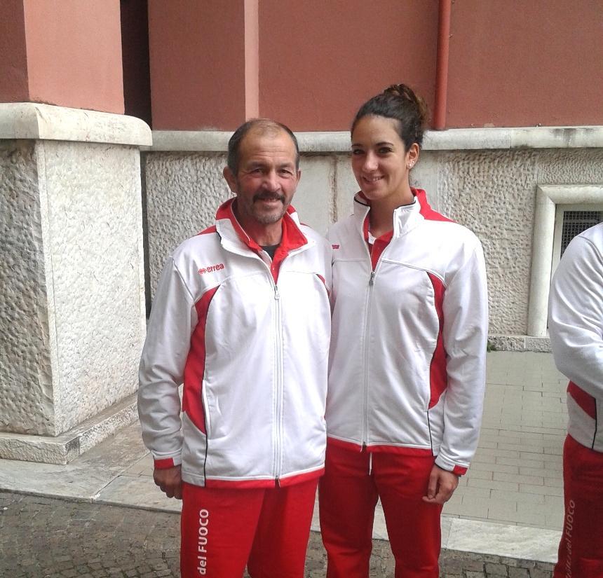 Eleonora Trivella col campiona olimpico di sci De Zolt