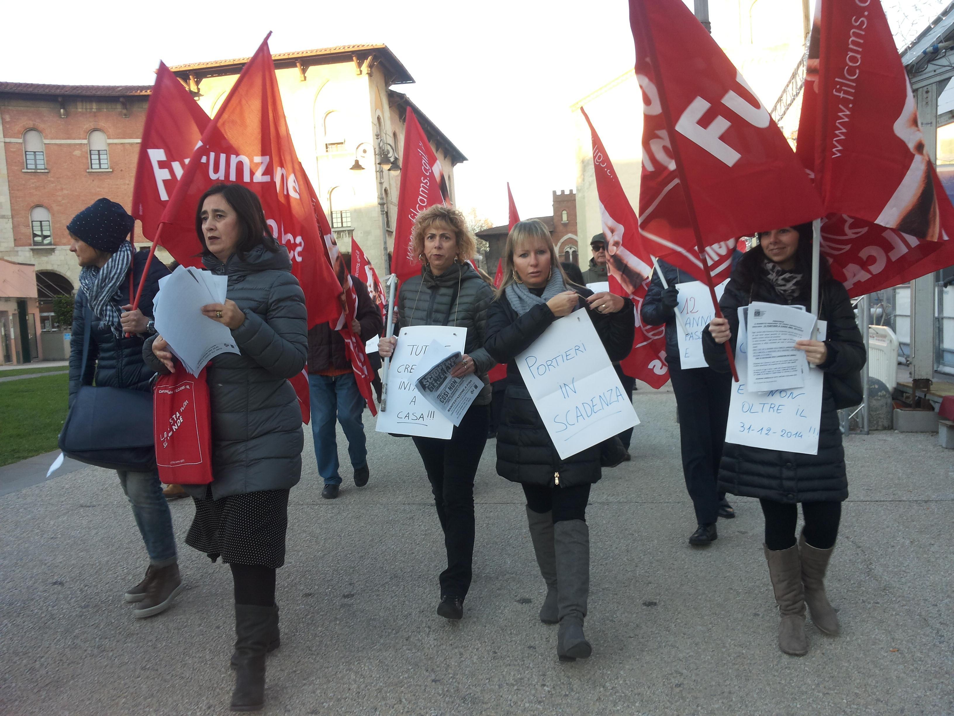 Una protesta dei dipendenti della Provincia 