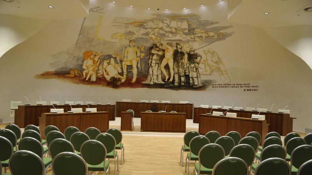 L'interno del palacongressi completamente rinnovato (foto Falorni/Silvi)