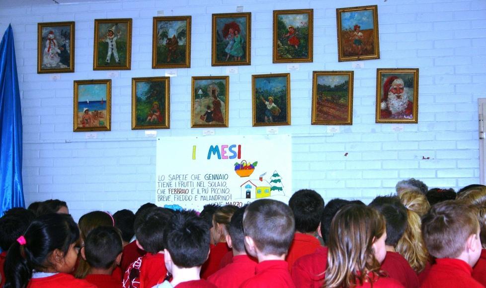 Regala venti quadri alla scuola raffiguranti i 12 mesi dell’anno 