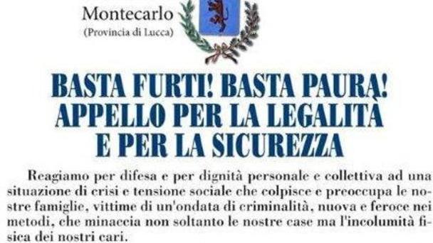 Paese tappezzato dai manifesti «Furti, situazione fuori controllo»