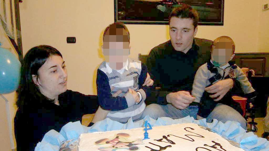 Matteo Tonarelli con la sua famiglia