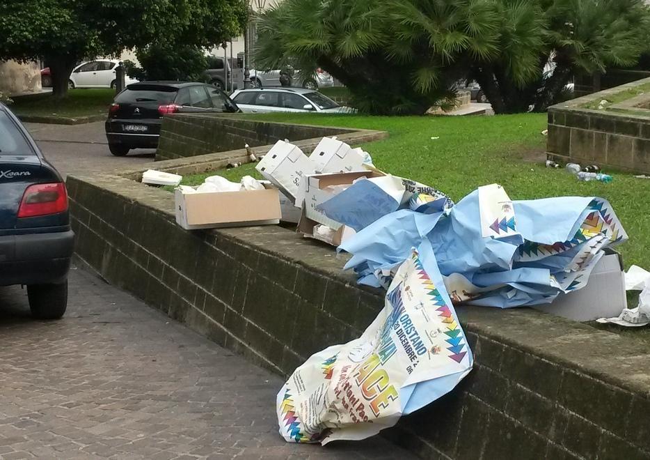 Immondizia, cartoni, bottiglie vuote: trionfa l’incuria