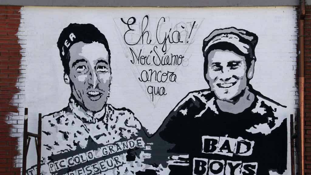 Il murales in ricordo di Fruzzetti e Baria