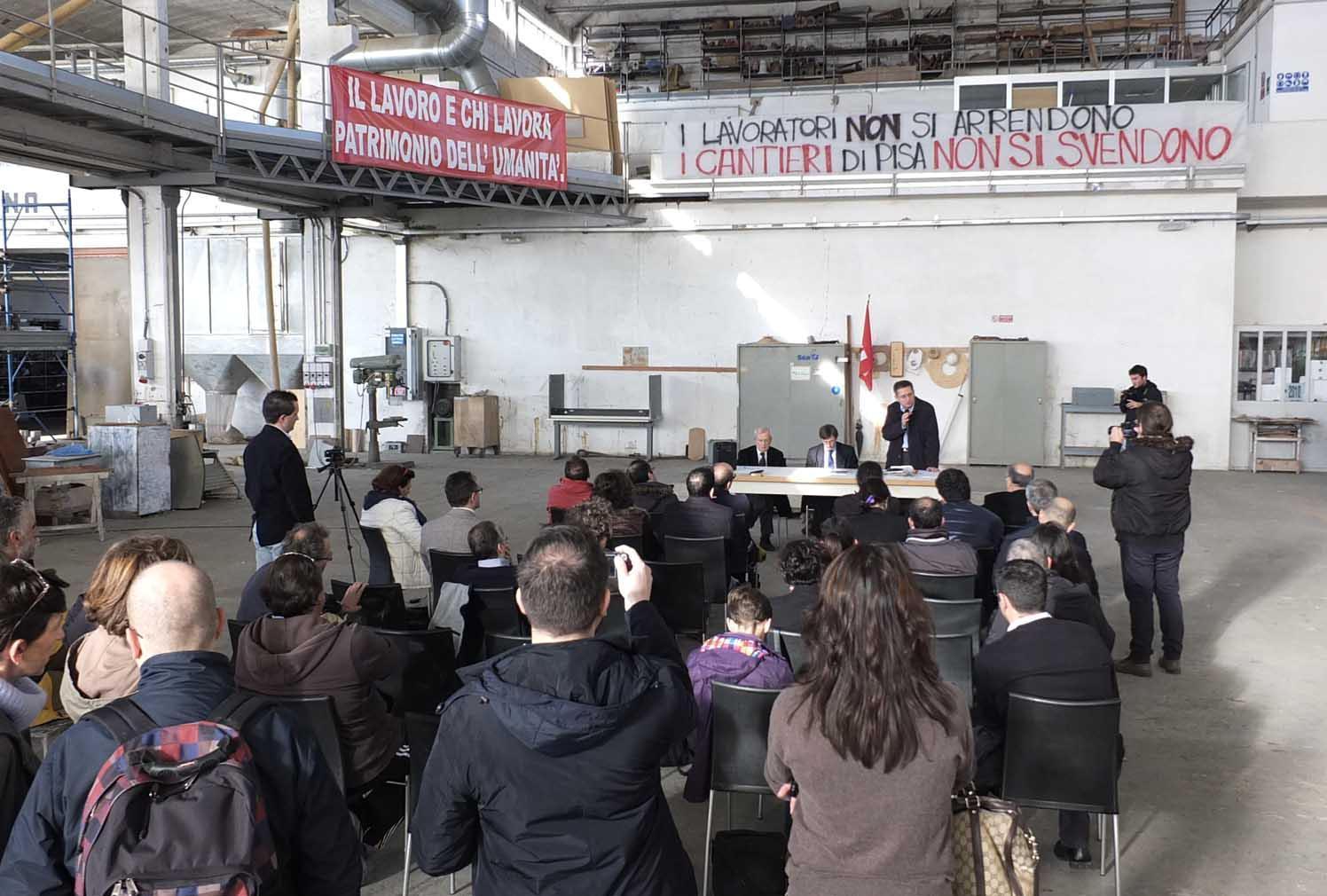 Un'assemblea nei Cantieri di Pisa