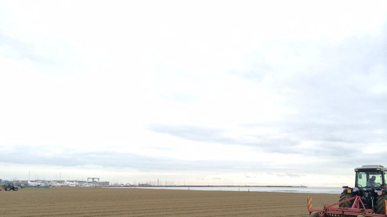 La spiaggia ripulita dai detriti