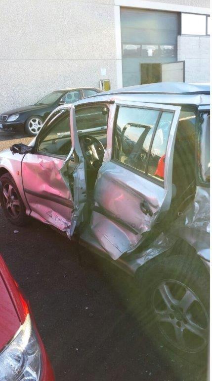L'auto del pensionato dopo l'incidente