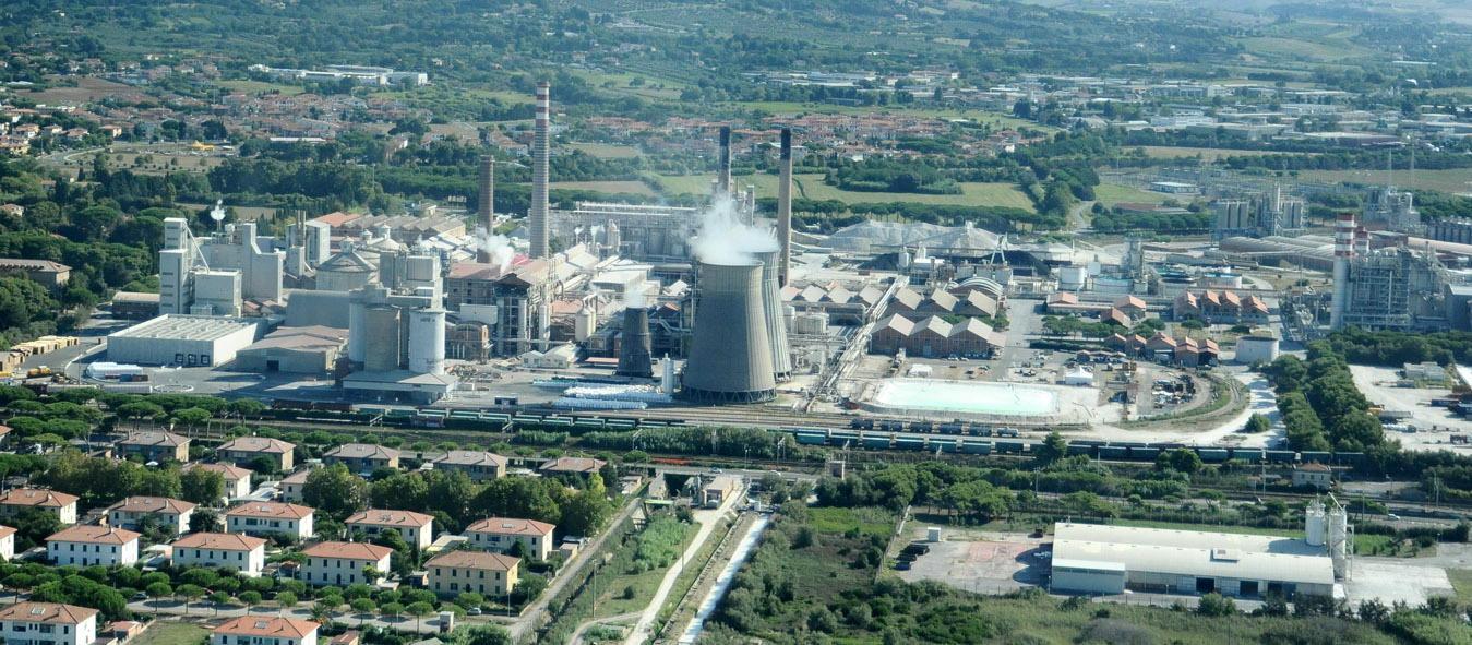 Una panoramica dello stabilimento Solvay