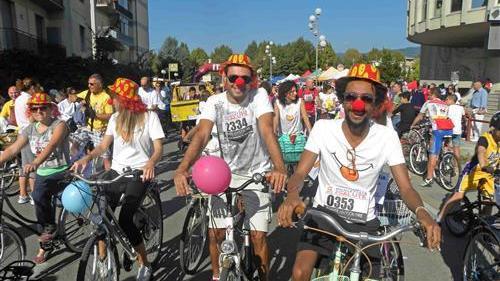 Un momento della biciclettata 2014