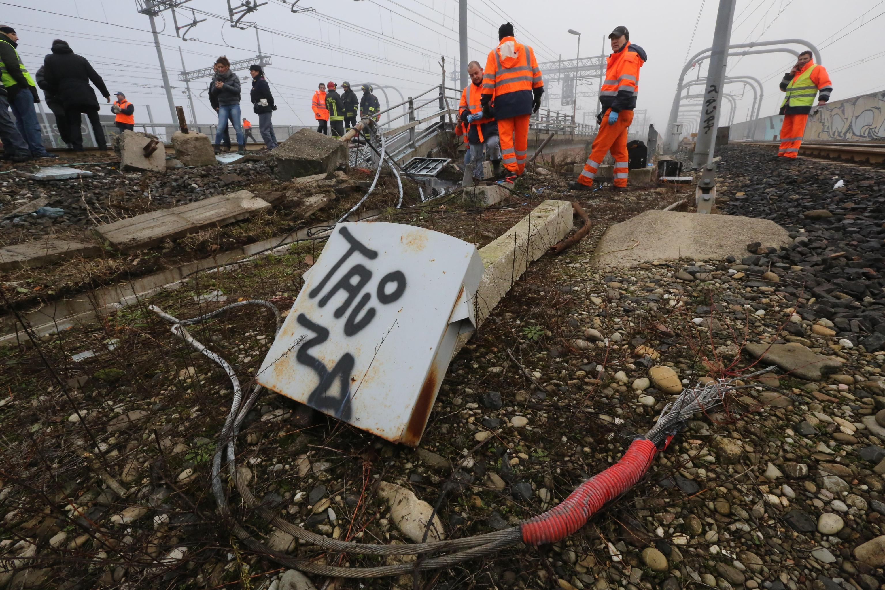 Il tratto di ferrovia attaccata dai no Tav