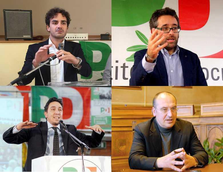 Dall'alto Valerio Fabiani, Lorenzo Bacci, Matteo Tortolini, Gianni Anselmi
