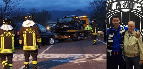 I mezzi coinvolti nel terribile incidente. A destra, Mario e Giovanni Bertarelli