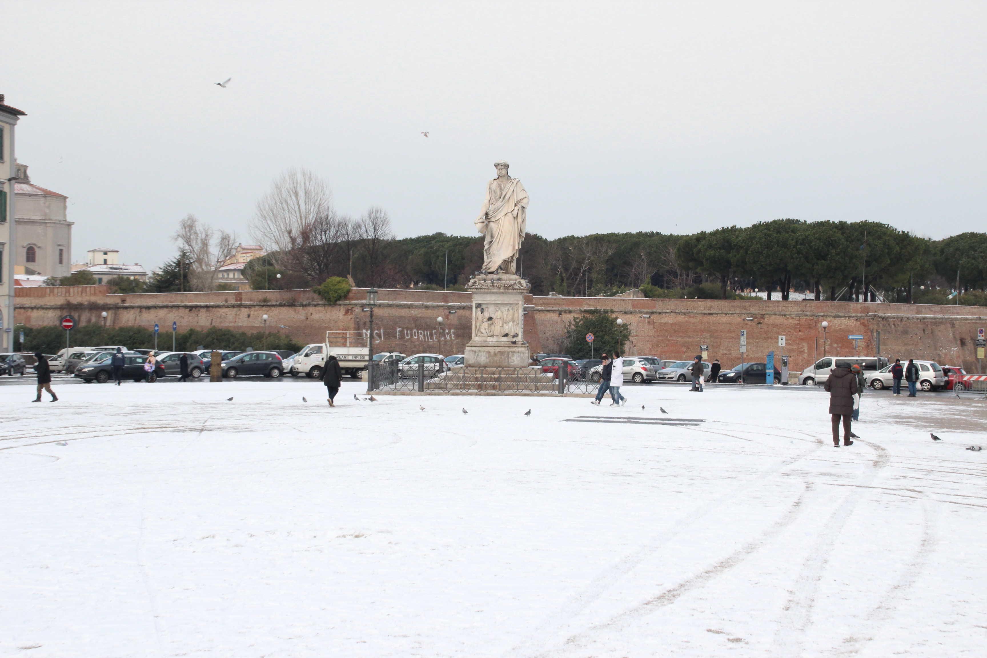 Livorno sotto la neve