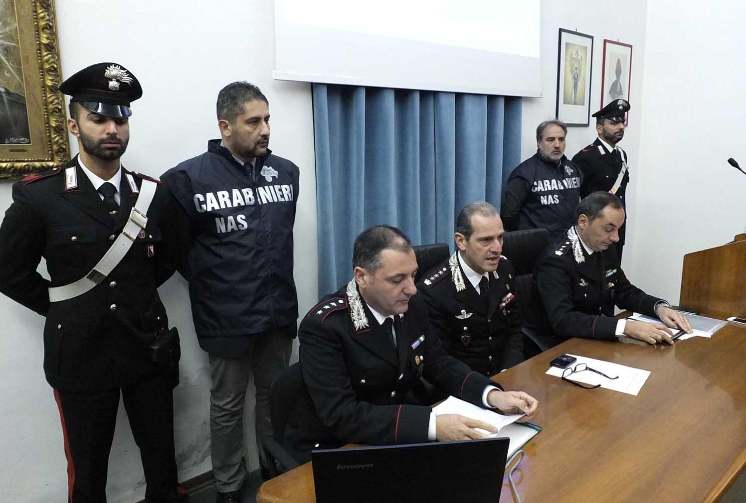 Un momento della conferenza stampa dei carabinieri