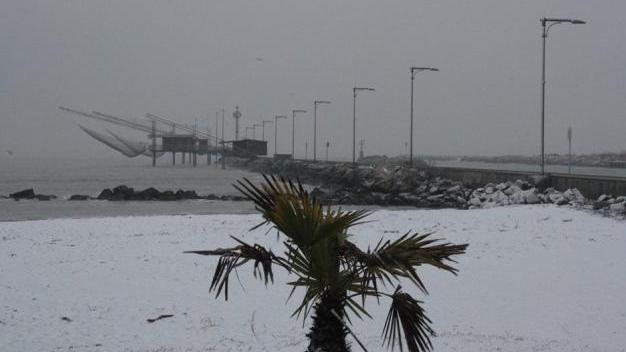 sulla costa lo spettacolo delle spiagge imbiancate