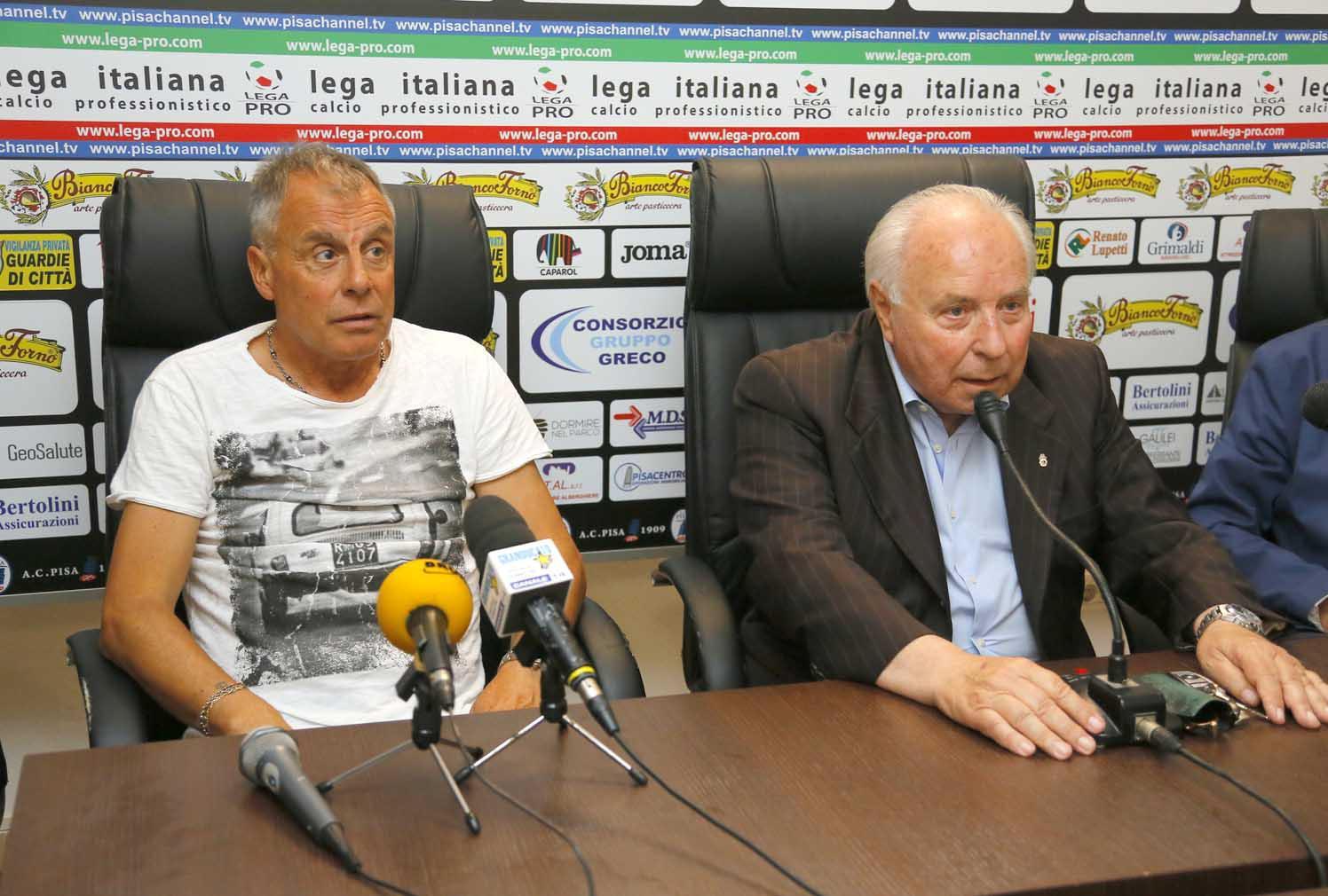 Il presidente Carlo Battini con il mister Piero Braglia