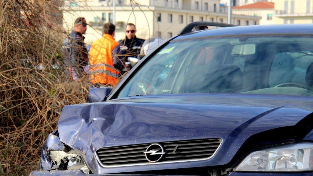 Una delle auto coinvolte nell'incidente
