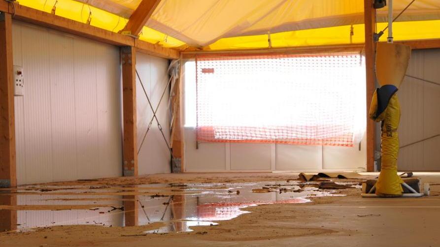La palestra di Stabbia danneggiata dal tornado