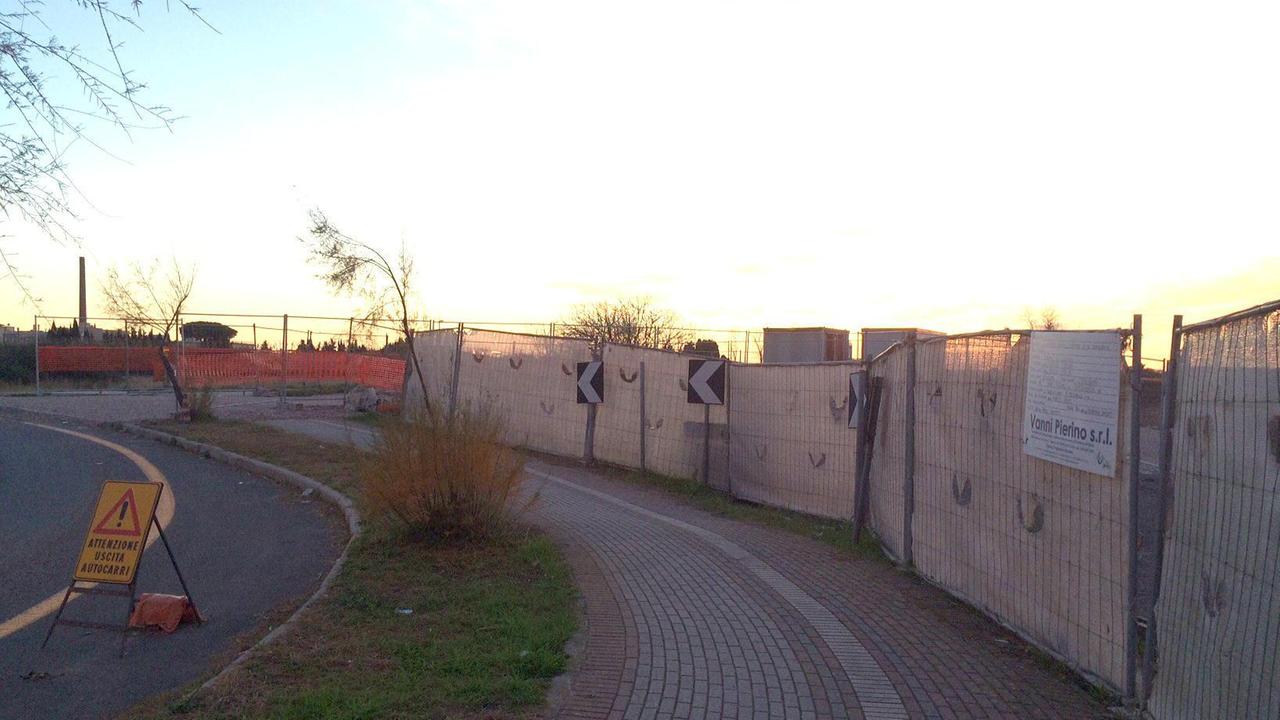 Il cantiere sul fiume Cecina