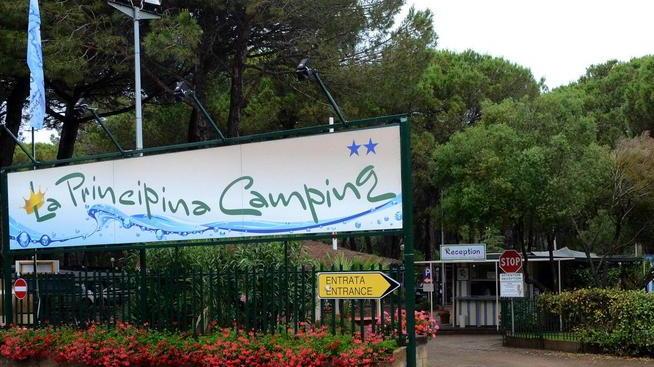 L'ingresso del campeggio comunale di Principina