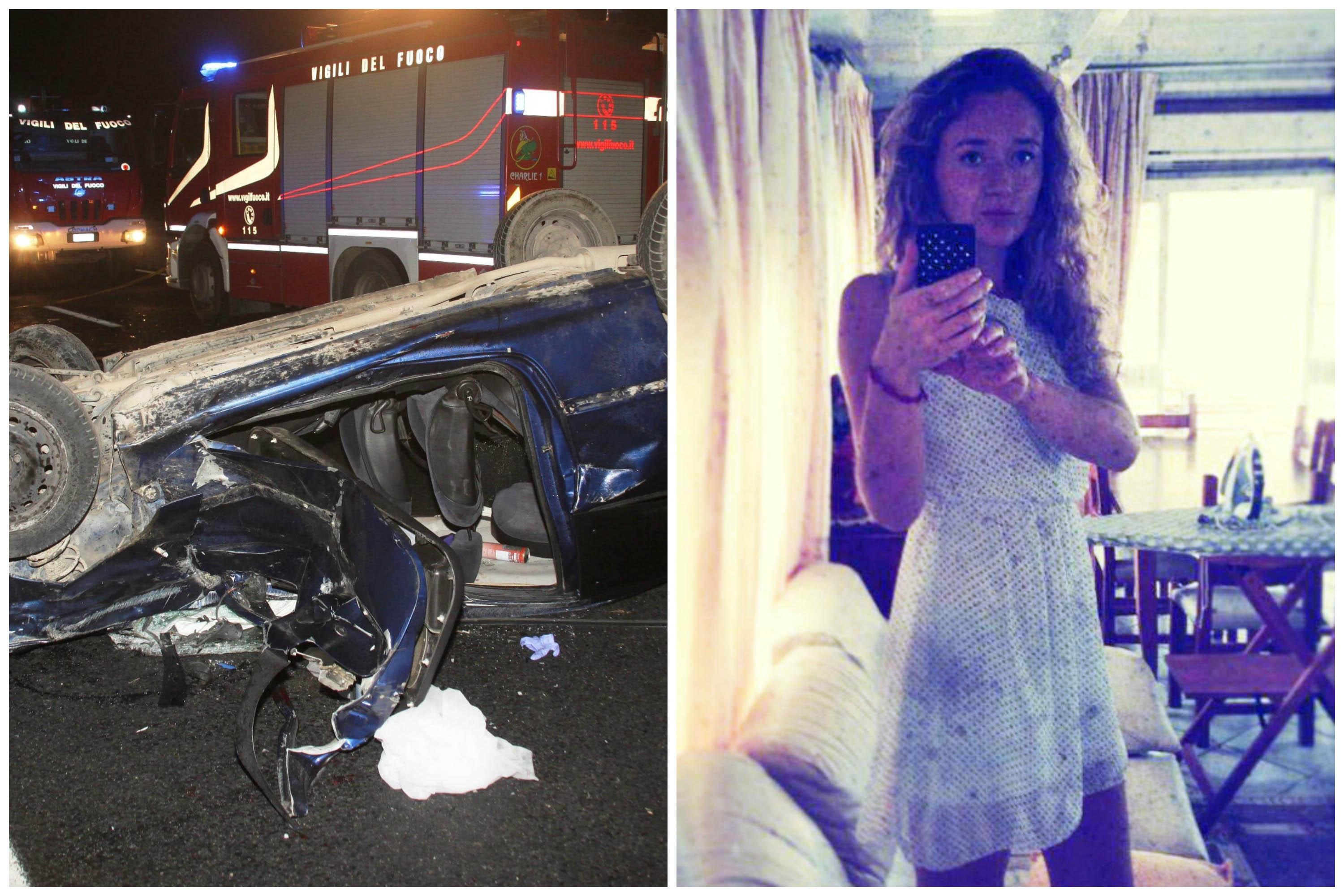 L'auto ribaltata sulla superstrada e la ragazza rimasta gravemente ferita