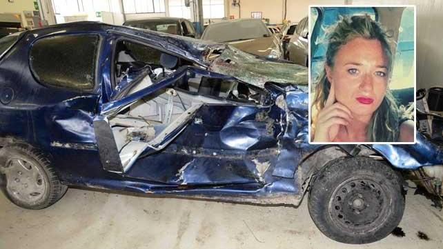 Giada Marzocchini e l'auto su cui era a bordo