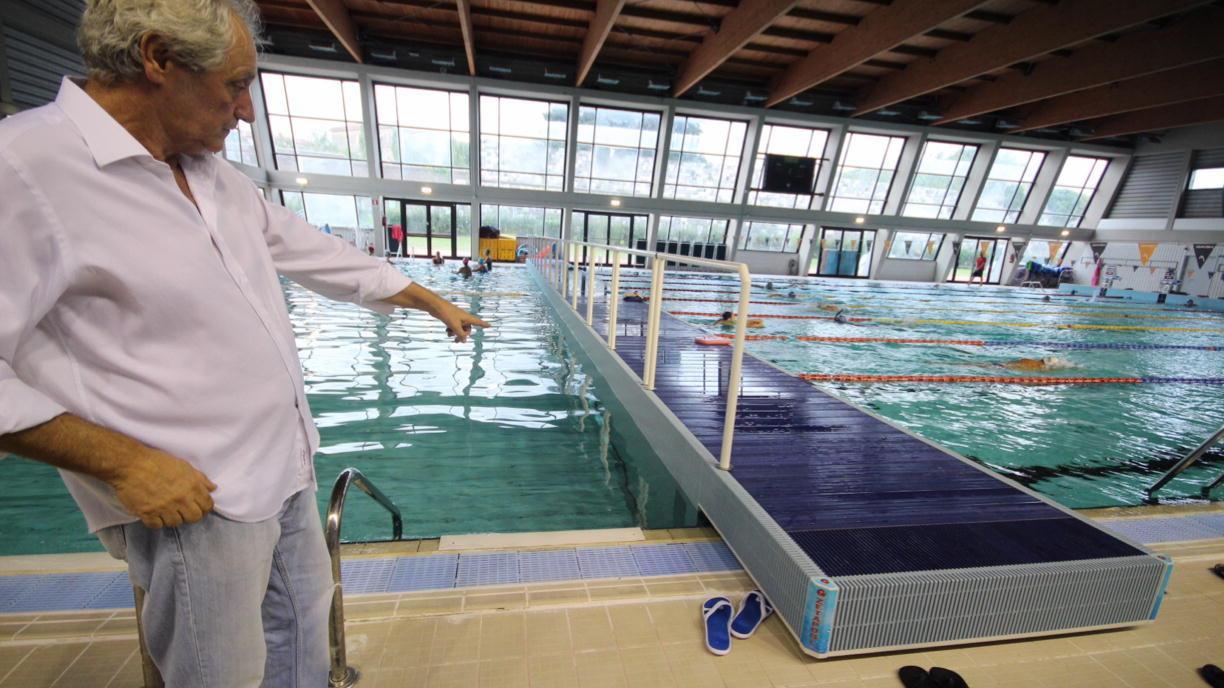 La presentazione della nuova piscina (Marzi Pentafoto)