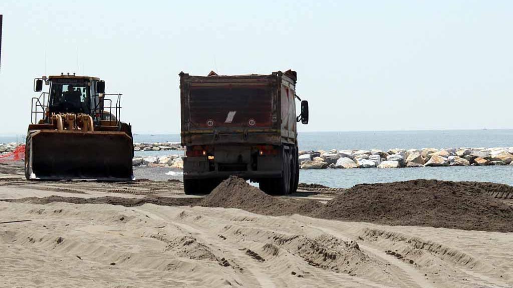 I lavori anti erosione nella primavera 2014