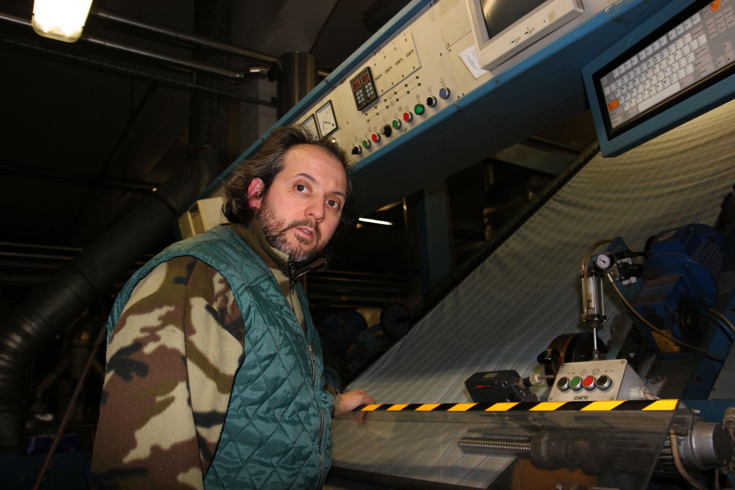 Graziano Bruno quando lavorava alla tintoria Bernocchi