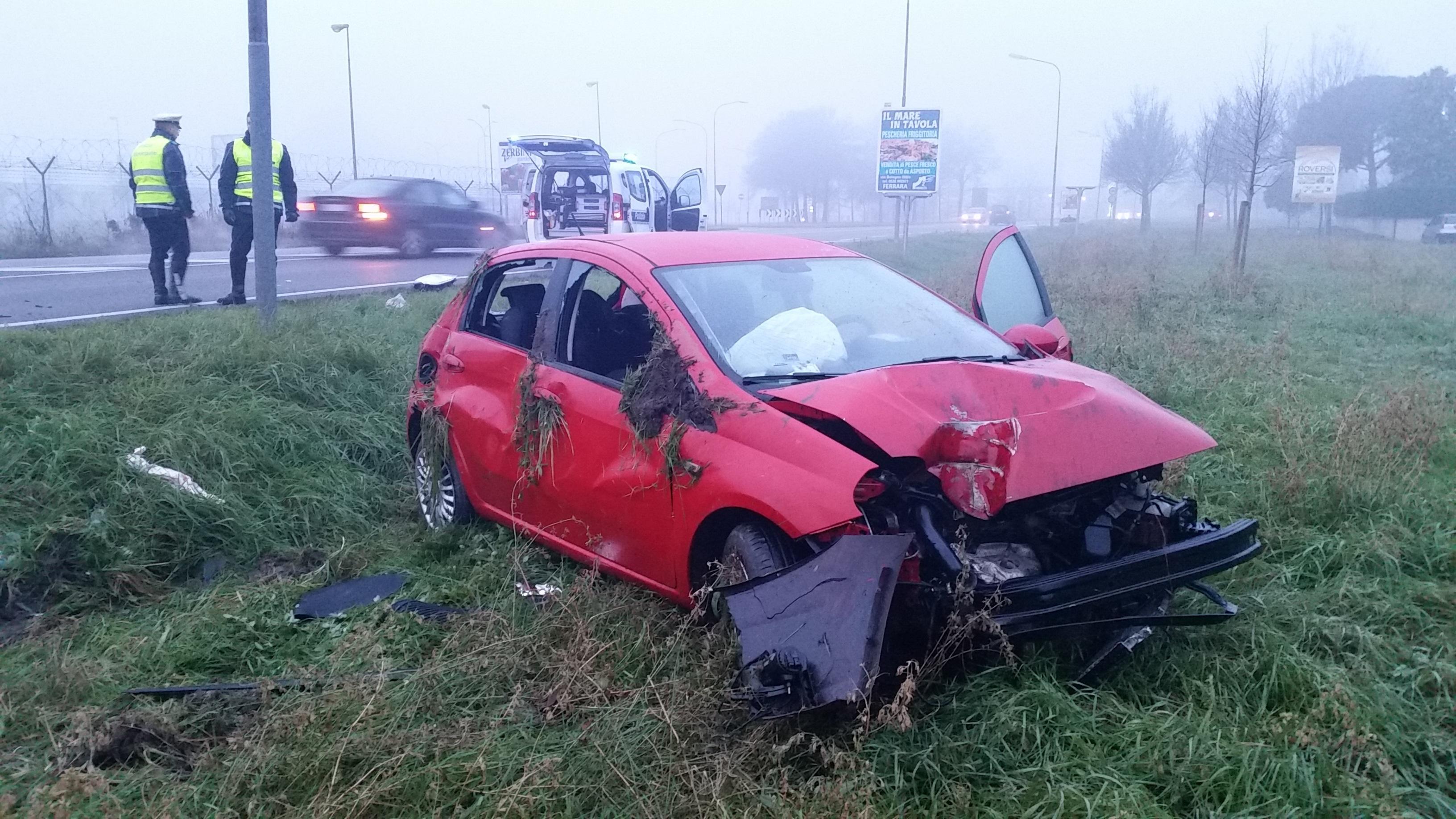 L'auto semidistrutto