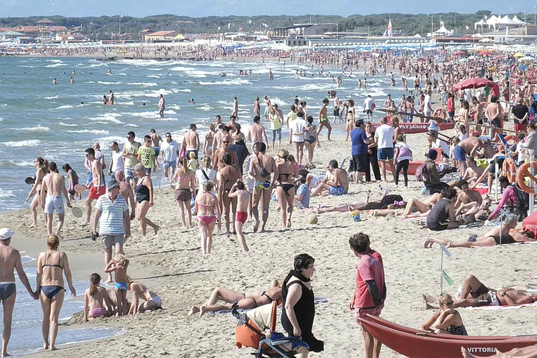 Una parte della spiaggia di Tirrenia