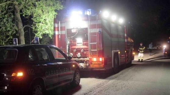 I vigili del fuoco sul luogo dello schianto