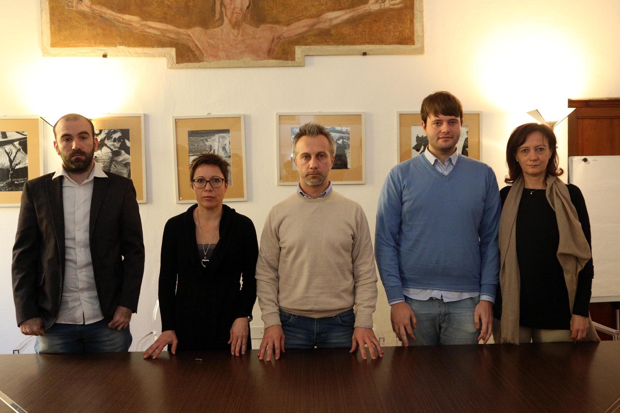 Da sinistra Capezzoli, Ciolli, Vacchiano, Palanti e Giugni (Foto Agenzia Carlo Sestini)