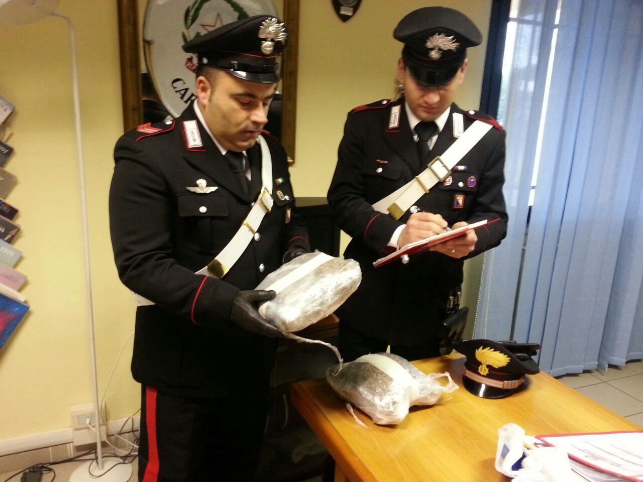 La droga sequestrata al cittadino albanese